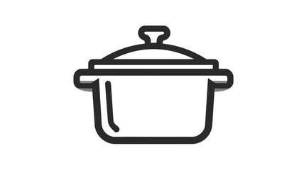 Silhouette Vector Illustration of Crock Pot Icon for Culinary Designs