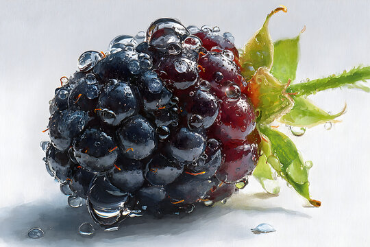 Juicy Blackberry Closeup - Powered by Adobe