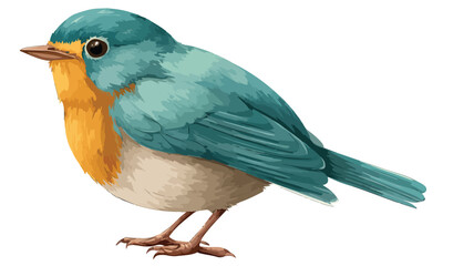 Charming Hand Drawn Bird Cartoon Illustration Isolated on White Background