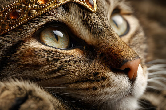 Majestic Cat with Crown