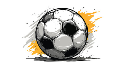 Dynamic Soccer Ball Doodle Silhouette Vector Icon Logo