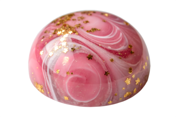 Luxury Handcrafted Pink Galaxy Bonbon Artisan Chocolate with Gold Dust