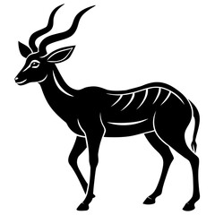 Fototapeta premium Minimalist Antelope Silhouette Vector Art | Graceful Wildlife Outline