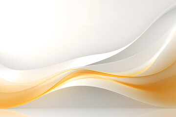 Abstract flowing golden and white waves with soft light and shadow