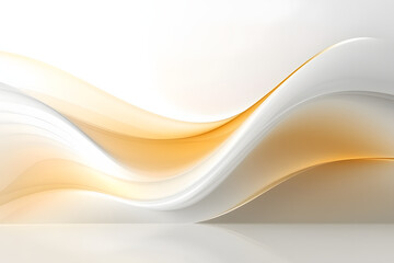 Abstract flowing wave of light and shadow with warm orange accents