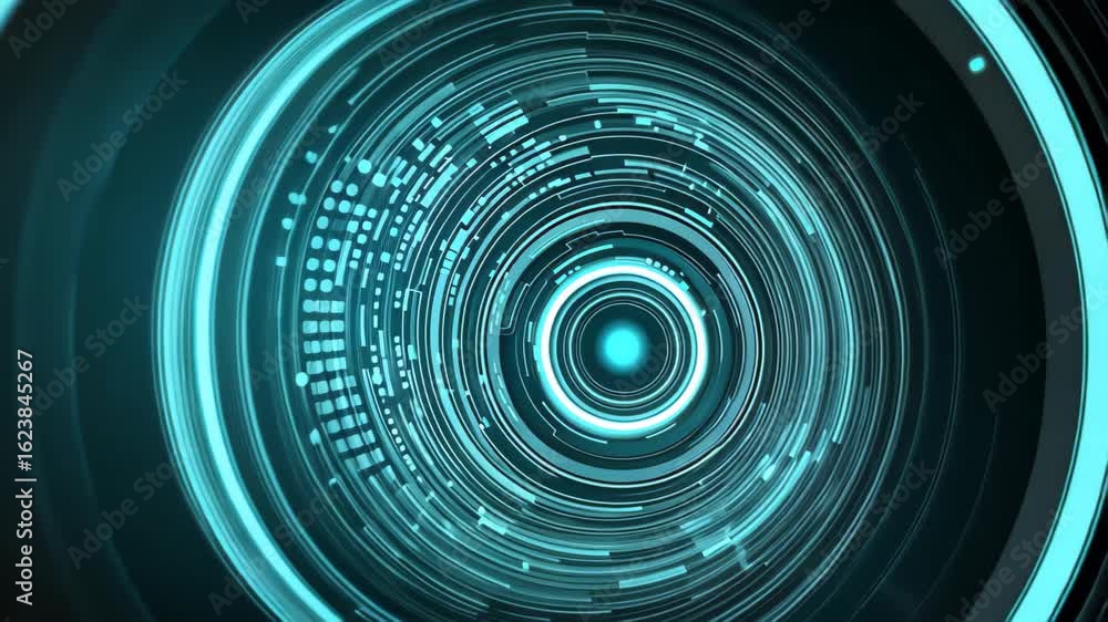 Aufkleber futuristic digital tunnel: an abstract, tunnel-like visualization of a digital, futuristic landscape