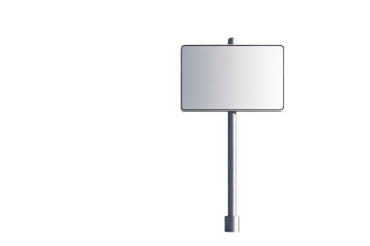 Blank rectangular billboard mounted on a tall pole