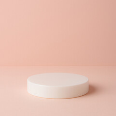 Peach 3D podium displays texture. Minimal surface presents 3D rendering for product mockup, showcase display, branding, or poster.