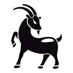 Stylized black goat icon. Vector