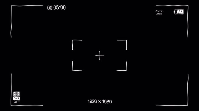 Camera viewfinder overlay created using hand drawn style. Good for filmmaking and video projects