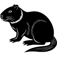 Minimalist Beaver Silhouette Vector Art | Rodent Wildlife Outline