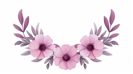 A lovely round frame adorned with colorful watercolor wildflowers and lush leaves, perfect for wedding invitations.