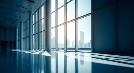 Modern Office Interior Architecture with City View