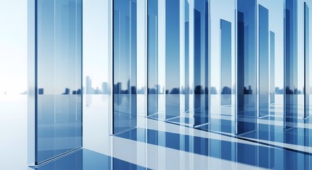 Modern Glass Architecture Abstract Blue Business Background