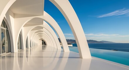 Modern Architecture Arches Ocean View Luxury Travel Photo