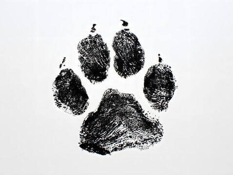 Animal Paw Print Art | Black Ink Paw Stamp | Wildlife Footprint Symbol | Pet Memorial Design | Dog or Cat Paw Mark | Rustic Animal Track Print.