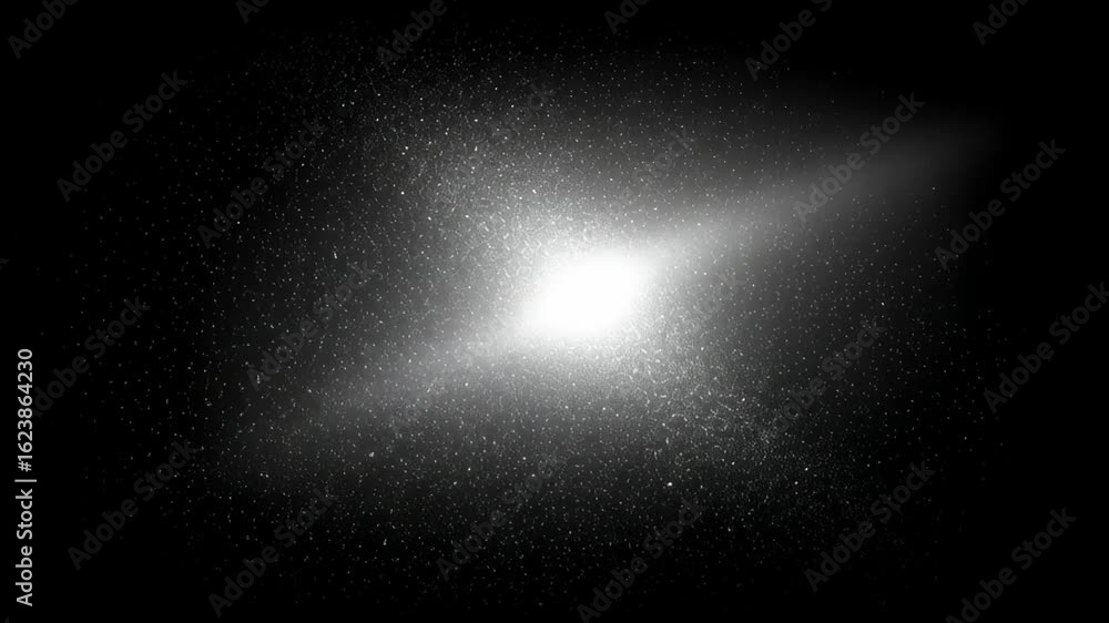 Poster abstract galaxy forming sequence. digital creation of cosmic dust and bright light in deep space cos