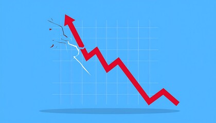 Broken upward trend graph