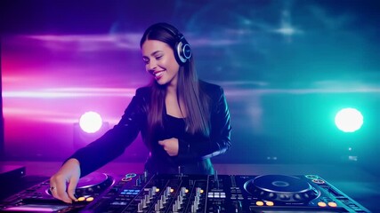 Dj woman music performance indoor nightclub
