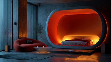 Modern bedroom alcove interior design