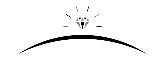 CURVED LINES WITH SPARKLING DIAMOND LOGO