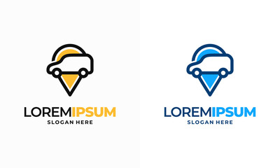 Car Shop Logo Template Design Vector, Car Point Finder Logo Template Design Vector