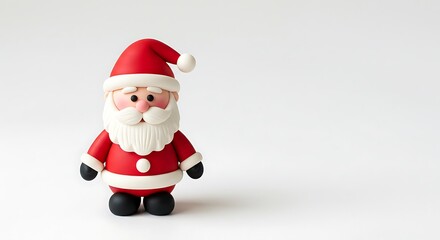 A delightful handcrafted Santa Claus figurine stands ready to bring holiday cheer.