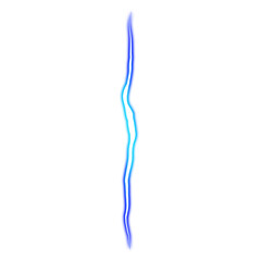 Blue glowing vertical electric line on transparent background
