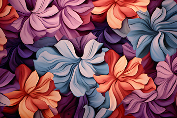 Fototapeta premium Vibrant abstract floral painting with textured petals