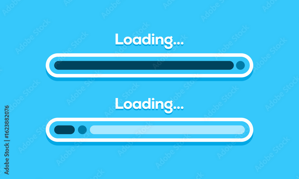 Fototapete set of loading bar vector illustration. progress visualization. loading status collection. web desig