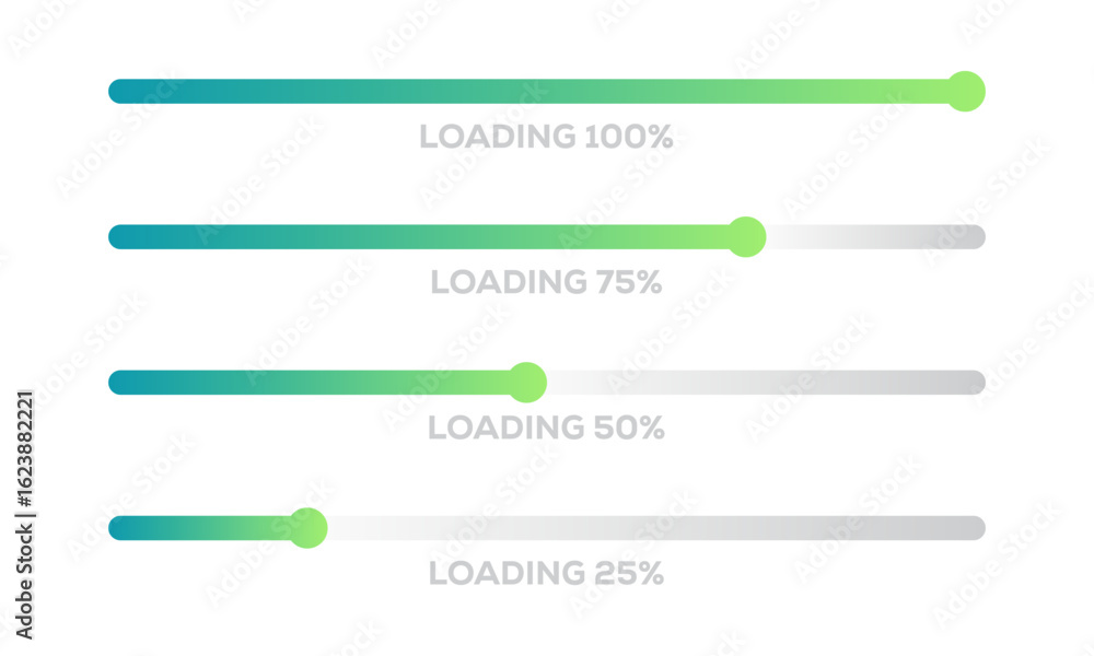 Fototapete set of loading bar vector illustration. progress visualization. loading status collection. web desig