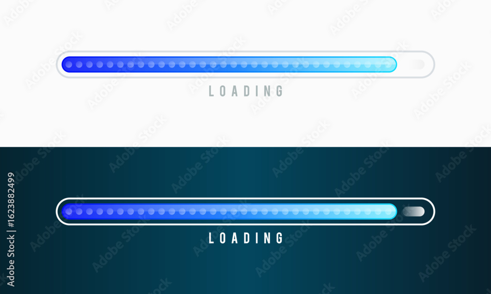 Aufkleber set of loading bar vector illustration. progress visualization. loading status collection. web desig