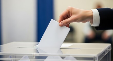 Casting Vote. The Hand of Democracy. Image represents democracy, civic responsibility, right to choose, with blank ballot for any message