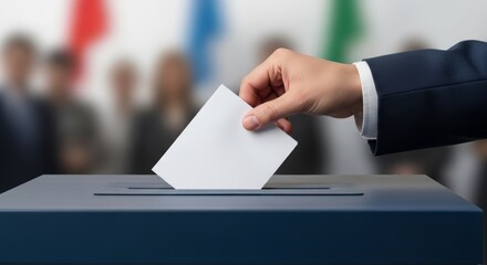 Casting Vote. The Hand of Democracy. Image represents democracy, civic responsibility, right to choose, with blank ballot for any message