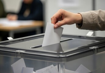 Casting Vote. The Hand of Democracy. Image represents democracy, civic responsibility, right to choose, with blank ballot for any message