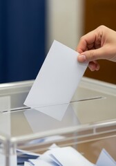 Casting Vote. The Hand of Democracy. Image represents democracy, civic responsibility, right to choose, with blank ballot for any message