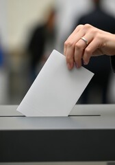 Casting Vote. The Hand of Democracy. Image represents democracy, civic responsibility, right to choose, with blank ballot for any message