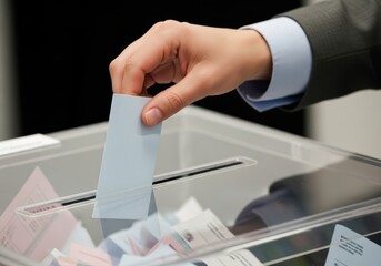 Casting Vote. The Hand of Democracy. Image represents democracy, civic responsibility, right to choose, with blank ballot for any message