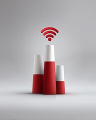 Tariff and global recession concept, Abstract representation of wireless connectivity concept.