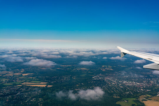 Beautiful Summer Aerial View over Hamburg, Germany with Clouds