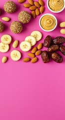 Obraz premium Healthy energy bites and ingredients