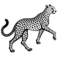 Minimalist Cheetah Silhouette Vector Art | Dynamic Feline Outline