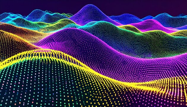 Abstract colorful wavy landscape (1)