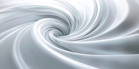 Swirling abstract design with smooth white and gray gradient transitions
