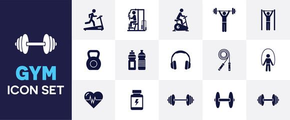 Modern Gym and Fitness Icon Pack – Flat Design Workout Symbols