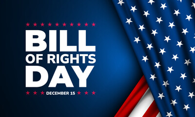 Celebration Of Bill Of Rights Day December 15 In United States Background Illustration