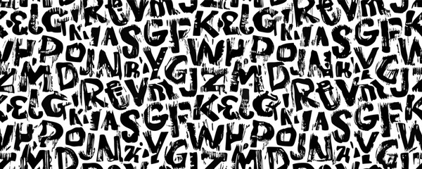 Abstract Black and White Graffiti Alphabet Pattern