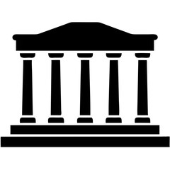 creative details Greek Temple Icon Vector Illustration 
