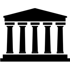 creative details Greek Temple Icon Vector Illustration 