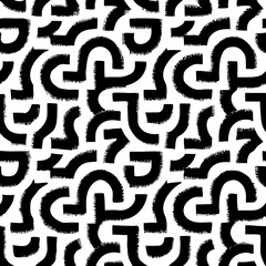 Abstract Black and White Geometric Pattern Seamless Texture